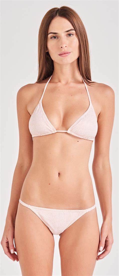 Nude Spotted Scrunch Bikini With Triangle Top ClÁssico Rose Triya