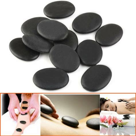Hot Stone Massage 12pcs Basalt Stones Relaxing Spa Treatment At Home 3x4cm For Sale Online Ebay