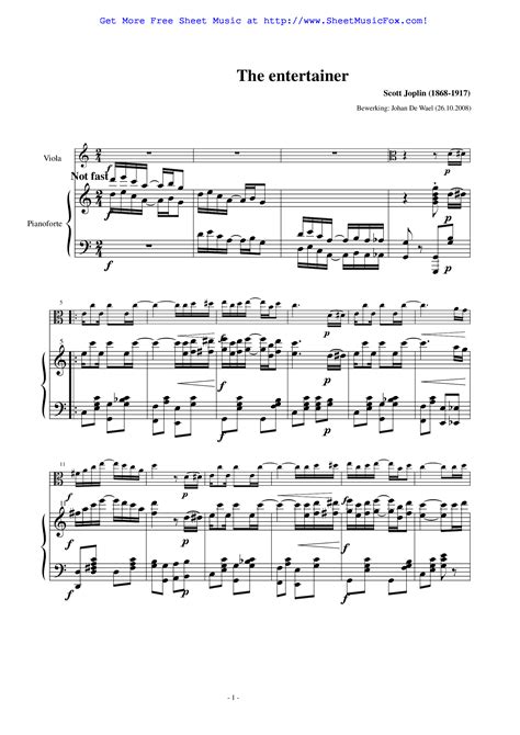 The entertainer by scott joplin | printable sheet music for piano. Free sheet music for The Entertainer (Joplin, Scott) by Scott Joplin