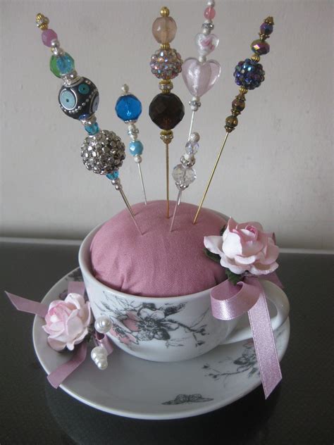 I Made This Tea Cup Pin Cushion To Display My Handmade Hatpins For Sale At Craft Fairs Cup