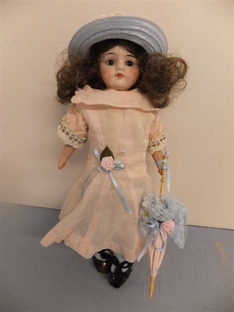 Antique J D Kestner Germany Doll 12 Bisque Head Kid Leather Body 1892
