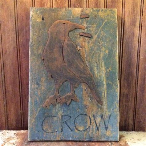 Primitive Crow Folk Art Wall Decor Folk Art Art Crow
