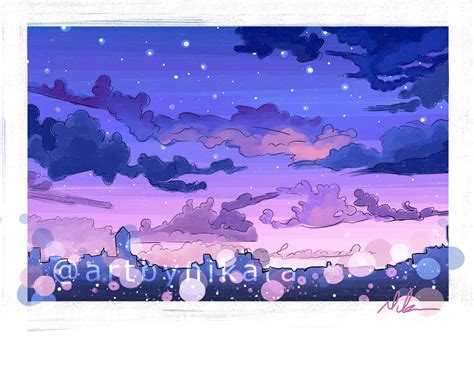 Pastel Skyline Sailor Moon Inspired Sailor Moon Aesthetic Night Sky City Silhouette Sailor