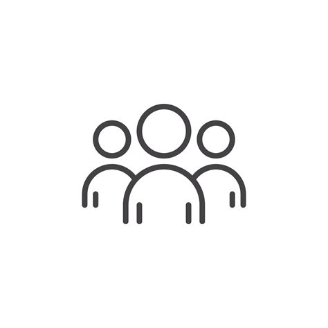 People Group Team Line Icon Outline Vector Sign Linear Style