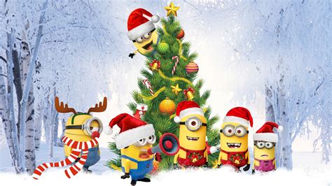 Minions Christmas Tree Desktop Nexus Wallpapers Minion Christmas