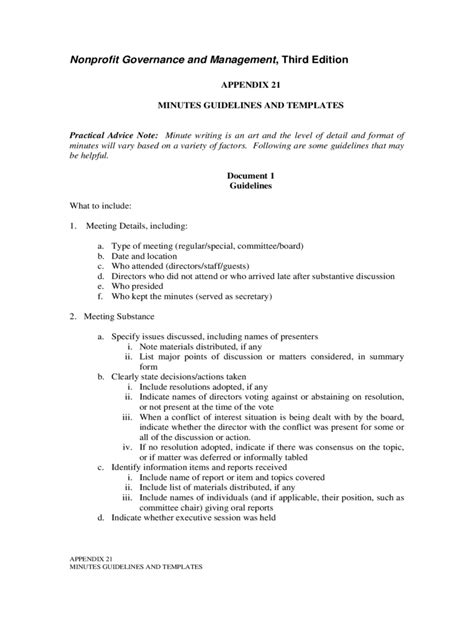 committee meeting minutes template   templates