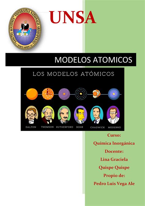 Modelos Atomicos Curso Química Inorgánica Docente Lina Graciela