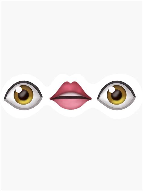 Eye Lips Eye Emoji Sticker For Sale By Shopsweetpearl Redbubble