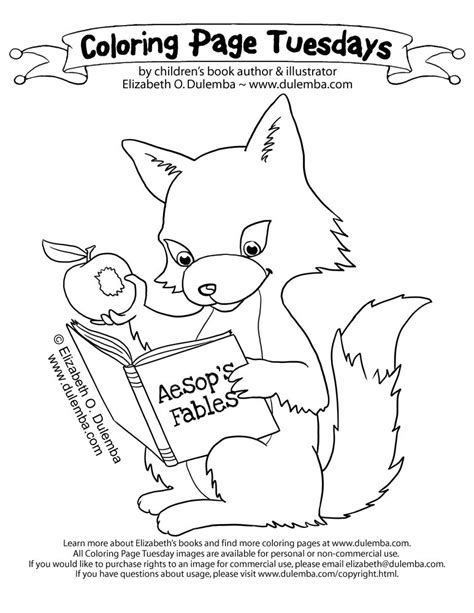 Dulemba Coloring Page Tuesday Reading Fox Coloring Home