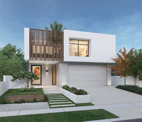 The Oasis 12m Wide Two Storey Home Design Modern House Facades