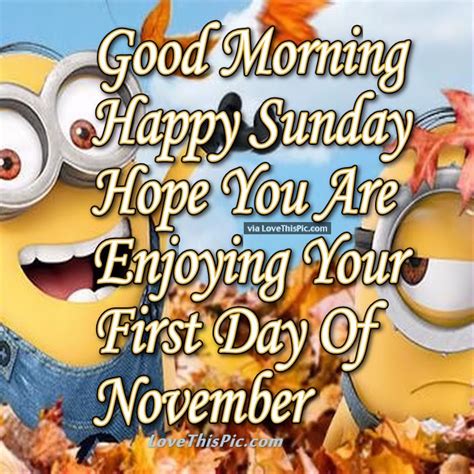 Good Morning Happy Sunday First Day Of November Pictures Photos And