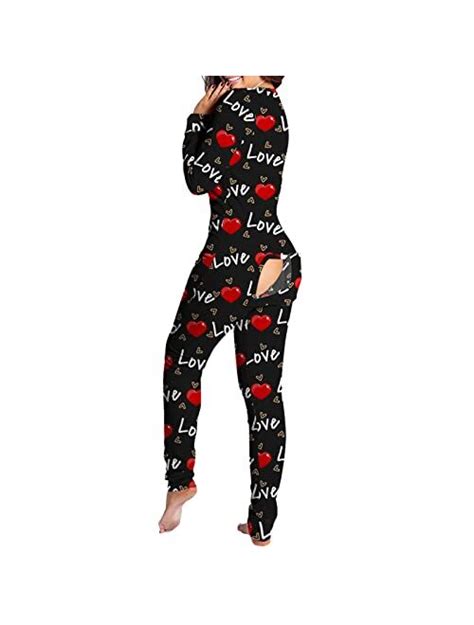 Buy Asntrgd Womens Sexy Onesie Pajama Deep V Neck Long Sleeve Onesie Jumpsuit Back Functional