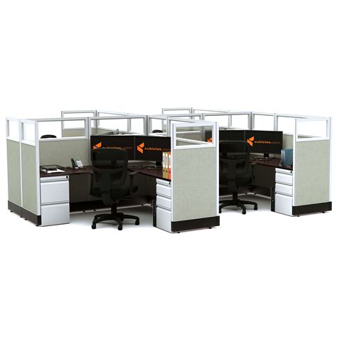 Modular Furniture 53h With Glass Panels Powered Glass Office Cubicles