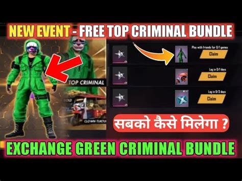 All of these criminal resources are for free download on in addition to png format images, you can also find criminal vectors, psd files and hd background images. FREE FIRE GREEN CRIMINAL BUNDLE EVENT | CRIMINAL BUNDLE ...