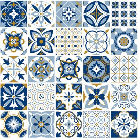 Moroccan Pattern Decor Tile Texture With Blue Ornament Traditional A