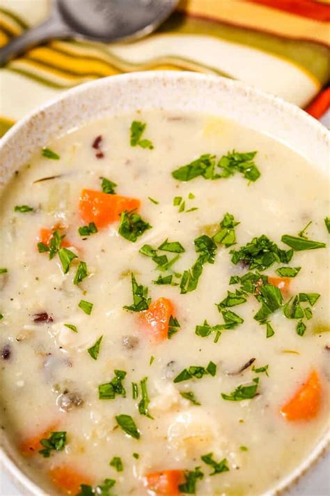 Mix until combined then top with butter. Slow Cooker Chicken and Wild Rice Soup | It Is a Keeper
