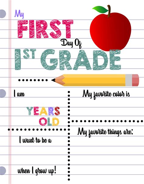 1st Day Of 2nd Grade Printable Sign Free