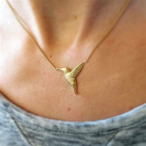Personalised Ct Gold Hummingbird Necklace By Jana Reinhardt