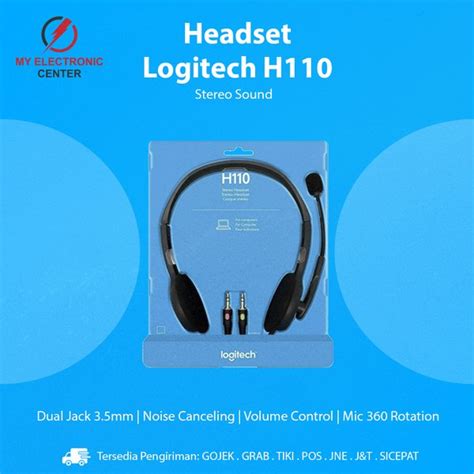 Jual Headset Stereo Logitech H110 Jack 35mm Headphone For Pc Laptop