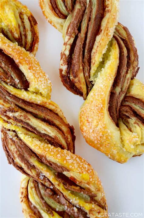 This is a simply amazing recipe—layers of crisp phyllo interspersed with mixed nuts and nutella, with just. Chocolate Puff Pastry Twists | Just a Taste