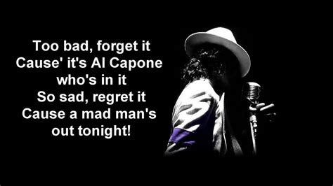 Michael Jackson Al Capone With Lyrics Youtube