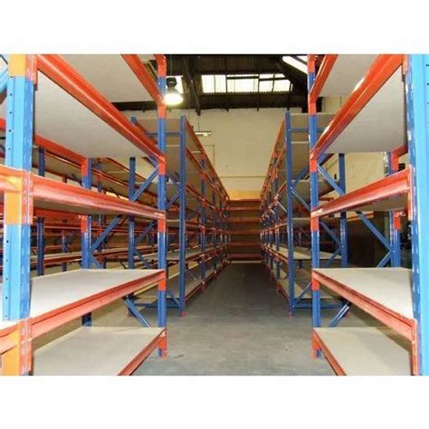 Mild Steel Blue And Orange Micro Long Span Shelving Units For Warehouse
