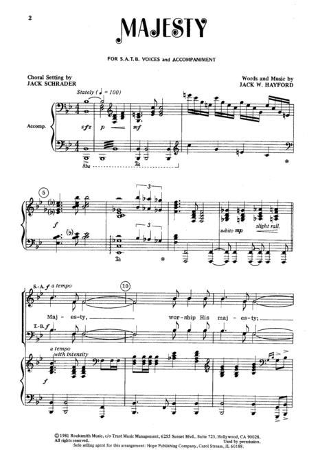 Majesty By Jack W Hayford Octavo Sheet Music For Satb Choir