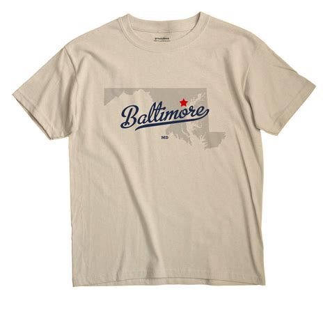 Baltimore Maryland Md T Shirt Map Ebay