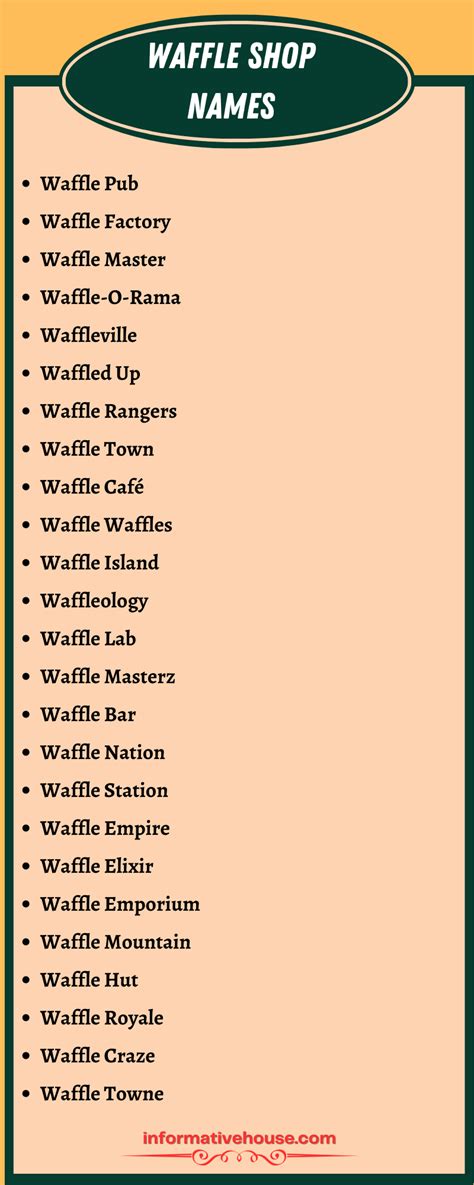 499 The Most Unique Waffle Shop Names Ideas Informative House