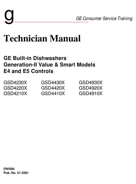 Ge Gsd4230x Technician Manual Pdf Download Manualslib
