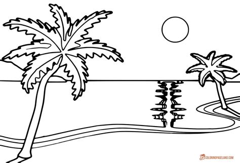 Beach Coloring Pages Free Printable Outline Pictures