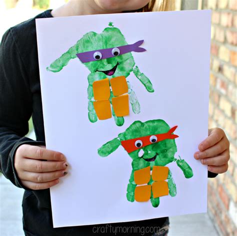 Handprint Ninja Turtle Craft For Kids Crafty Morning