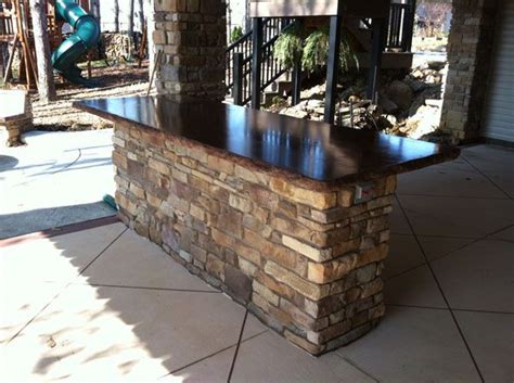 Features stainless steel gas grill. Outdoor Bar Island with Concrete Countertop - for the ...