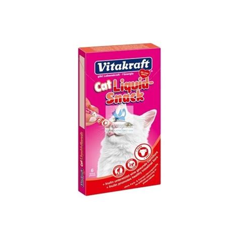 Cat Liquid Snack 6 X 15 G Ternera Omega Snacks Para Gatos