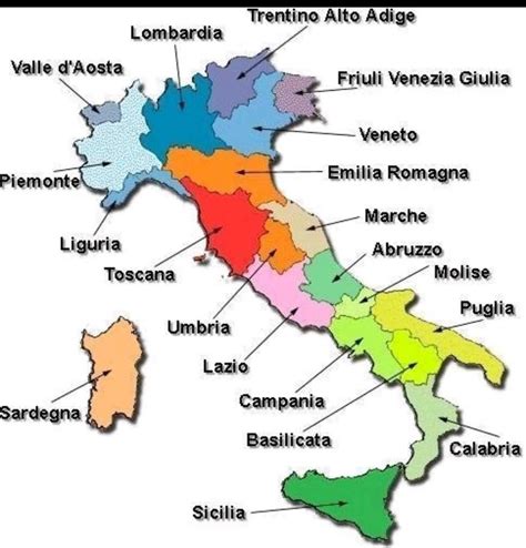 Las Regiones De Italia Mapa Con Las Ciudades Imprimible Mapa De