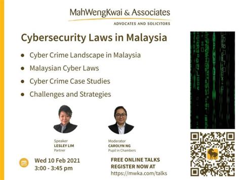 Just like other countries, malaysia also is also involved in evolution of technology. MWKA Online Talk: Cybersecurity Laws in Malaysia