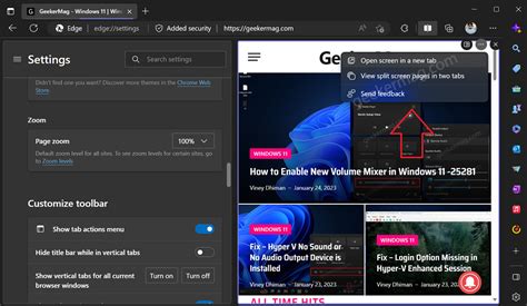 Enable And Use Microsoft Edge Split Screen To Compare Two Tabs