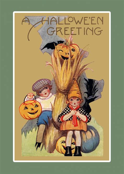 Halloween Vintage Illustration Card Free Stock Photo Public Domain