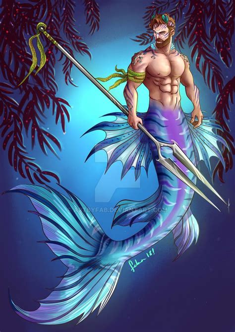 Merman For Fight By Artbyfab On Deviantart Male Mermaid Fantasy Mermaids Beautiful Mermaids