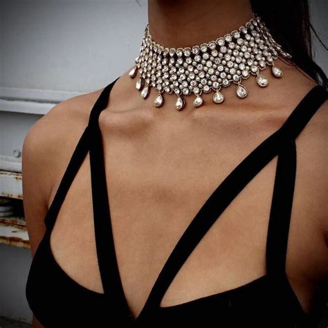 Buy Crystal Rhinestone Metal Choker For Women Chocker Necklace 2018 Fashion