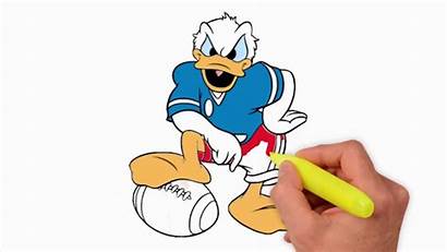 Duck Donald Cartoon Drawing Draw Coloring Step