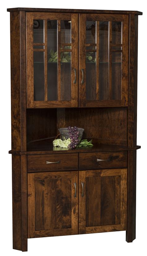 Acadia Corner Amish Solid Wood Hutches Kvadro Furniture