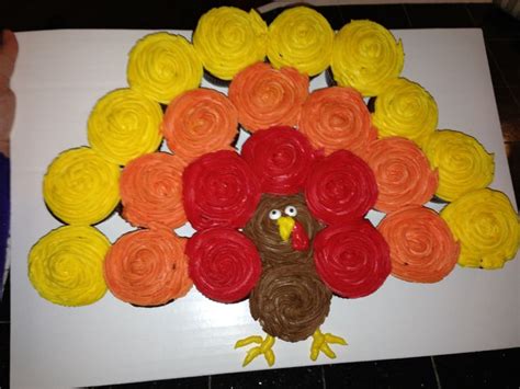 Easy Turkey Cupcake Cake Birthday Stuff Pinterest