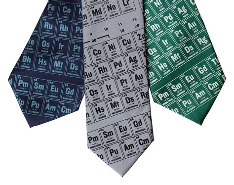 Periodic Table Of The Elements Tie Scientific Chart Printed Etsy