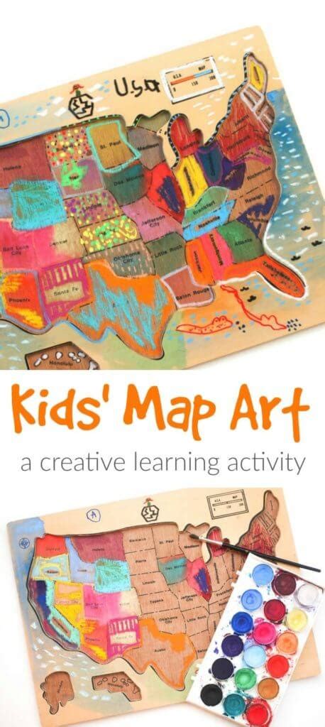 Once you print them, have your kid fold the paper down the dotted line. Kids Map Art - A Creative Activity to Help Children Learn ...