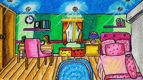 6) cara tidur sehat yang terakhir adalah mengatur. Download Cara Menggambar Dan Mewarnai Kamar Tidur Untuk ...