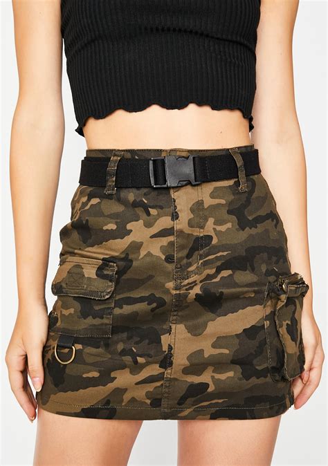 Belted Cargo Mini Skirt Camo Dolls Kill