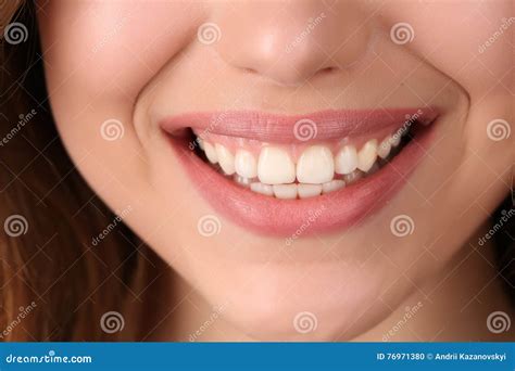 Girl S Smile Close Up Stock Photo Image Of Face Healthy 76971380