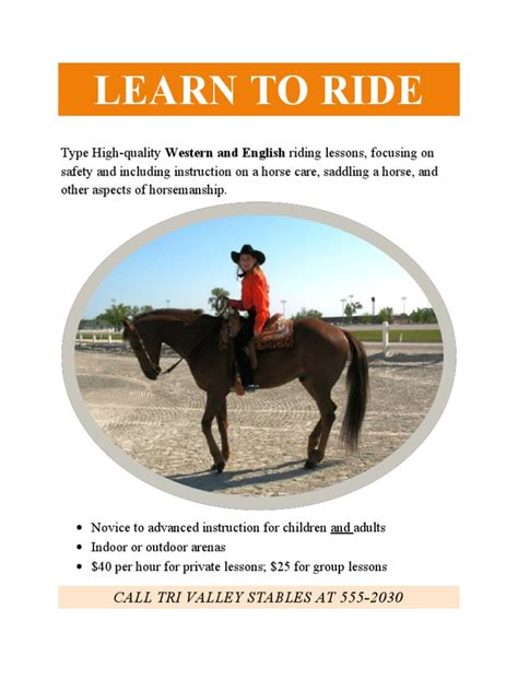 Horseback Riding Lesson Flyer Pdf