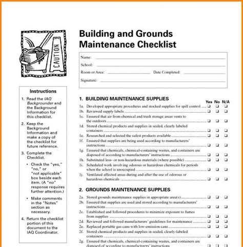 Maintenance is an essential to ensure that buildings and other built assets present a good appearance and operate at optimum efficiency. Building And Property Preventative Maintenance Schedule ...